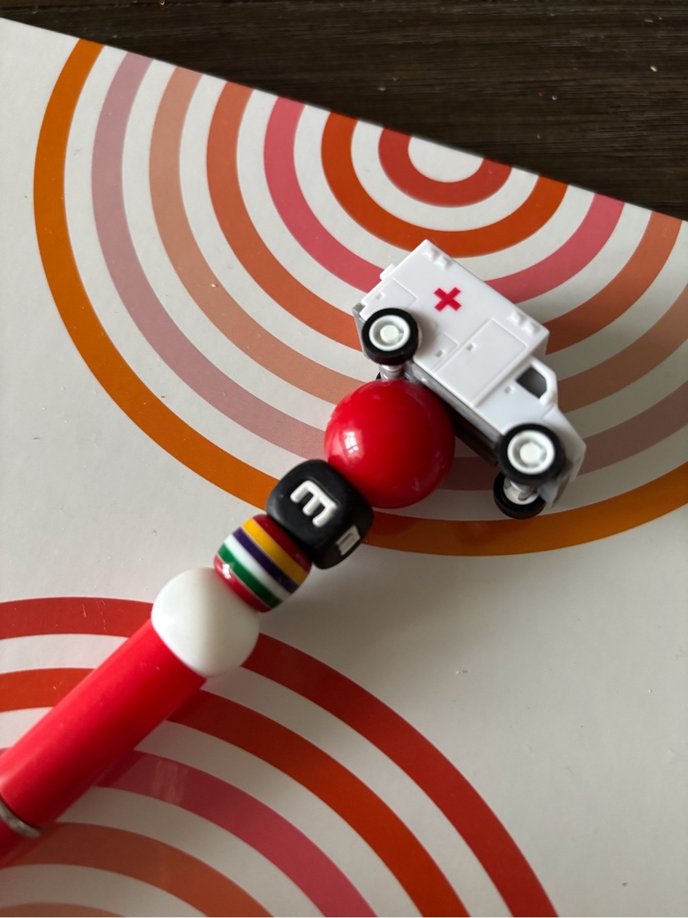 Large Trucks: Ambulance Handmade Beaded Pen